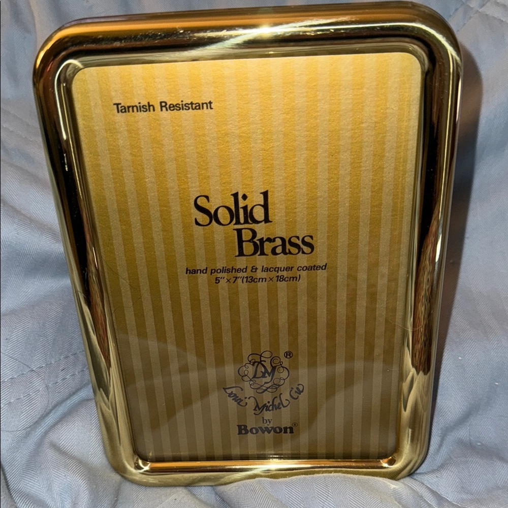 Solid Brass 5 x 7 Picture Frame with Rounded Corners vintage 1990’s